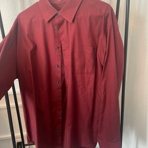 Red Long Sleeve Button Up Shirt